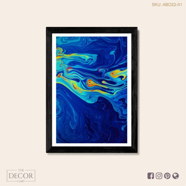 Blue Abstract Fluid Art